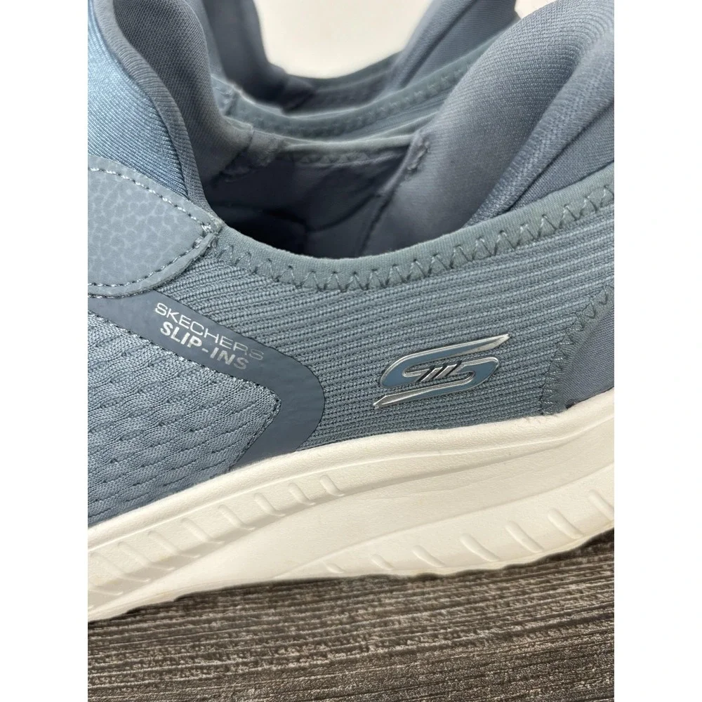 Skechers Shoes Womens Size 9.5 Blue BOBS Slip-Ins Memory Foam Sneaker Low Top